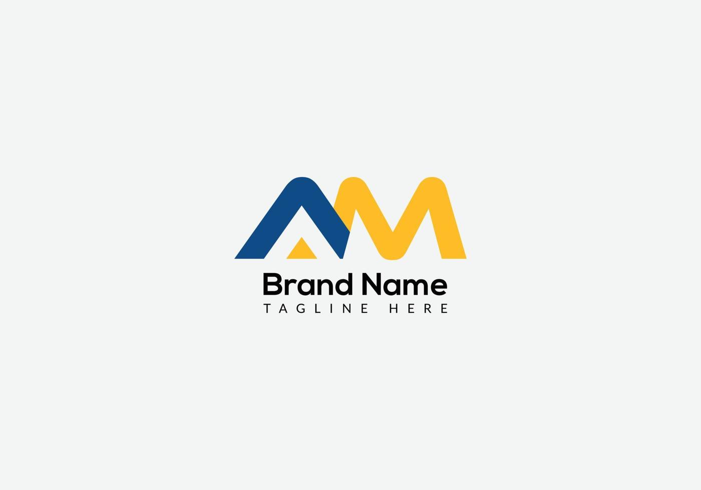 Abstract AM letter modern initial logo design vector