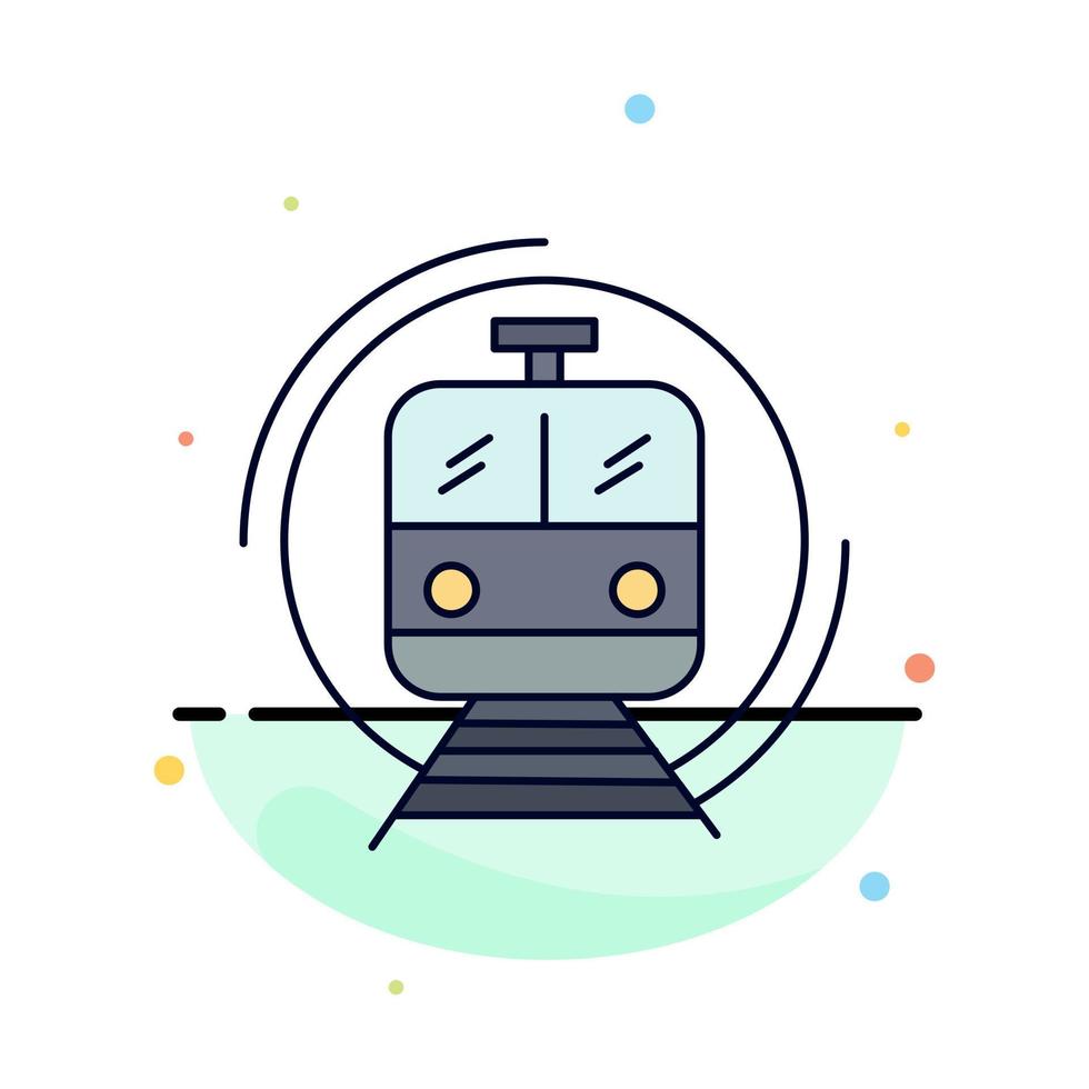 metro train smart public transport Flat Color Icon Vector