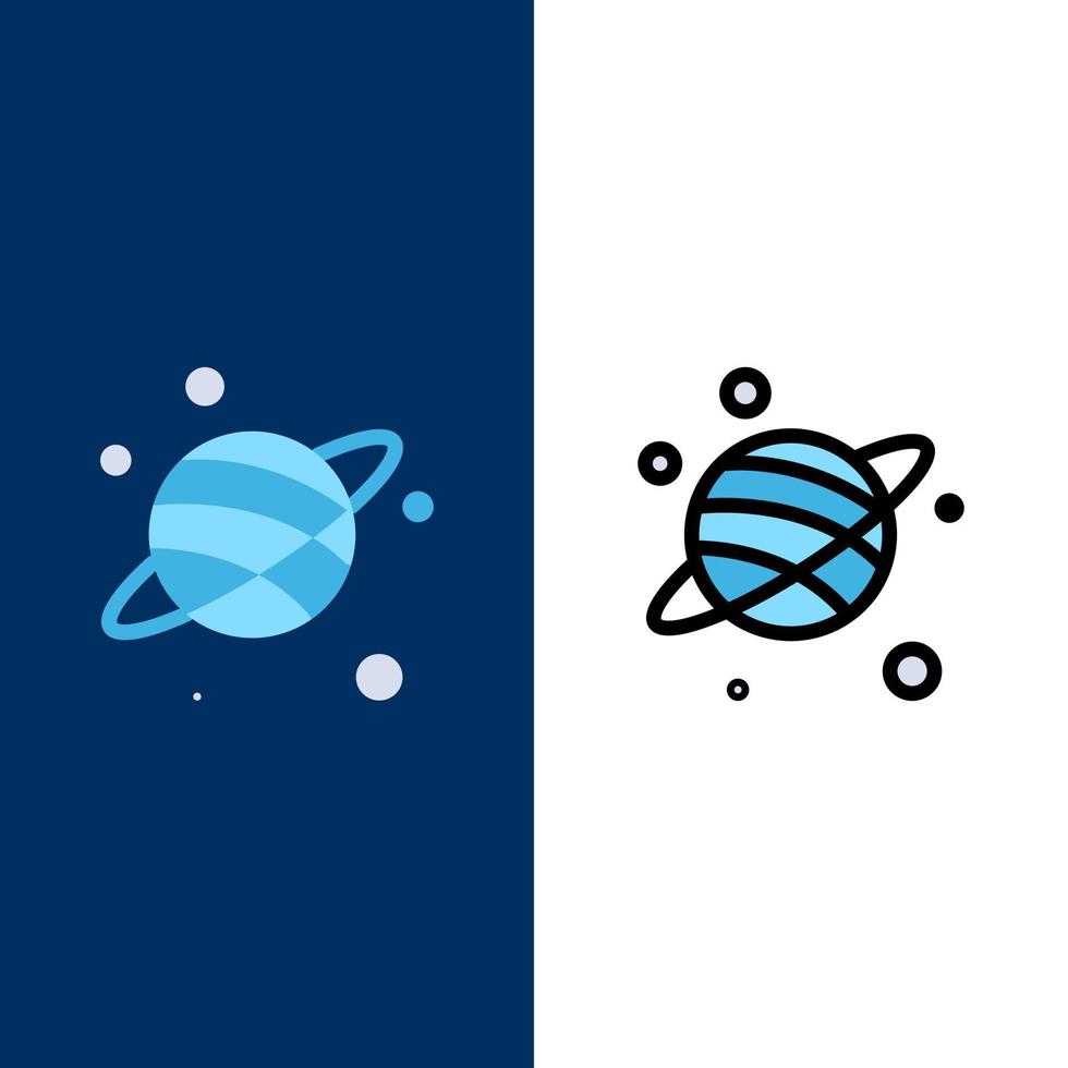 Astrology Planet Space  Icons Flat and Line Filled Icon Set Vector Blue Background