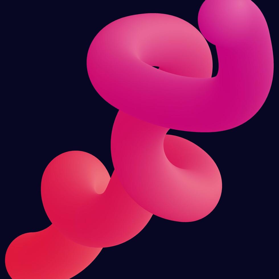 3d abstract colorful twisted liquid shapes. Creative design elements vector