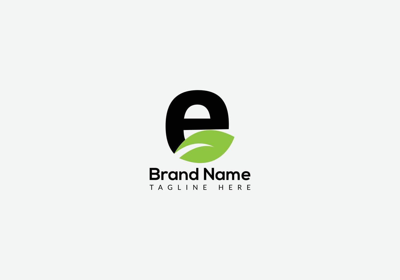 Abstract e letter modern initial lettermarks leaf logo design vector