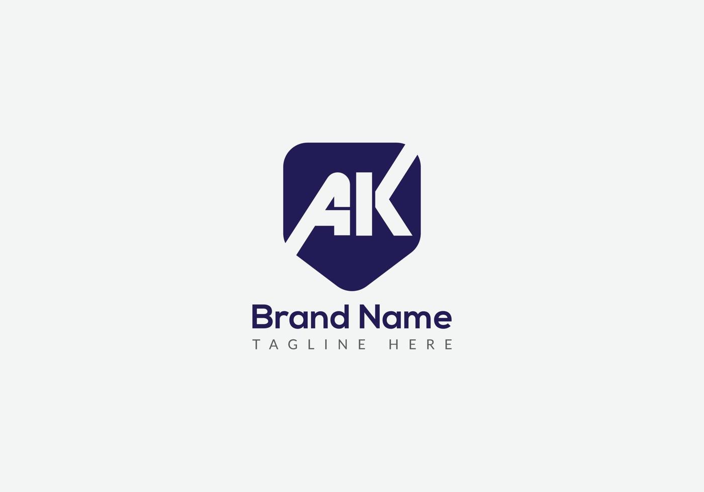 Abstract AK letter modern initial logo design vector