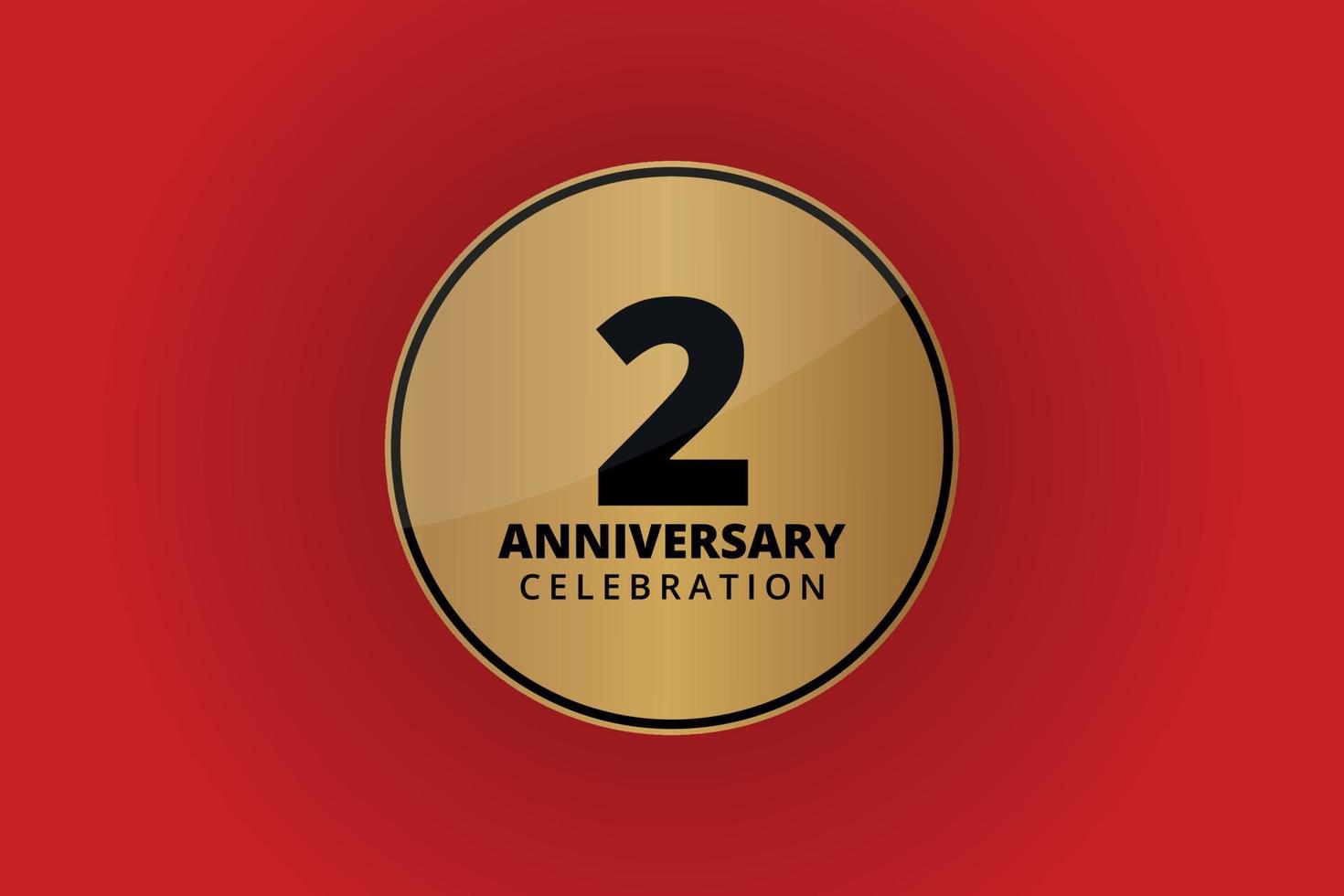 2 years anniversary celebration background design vector