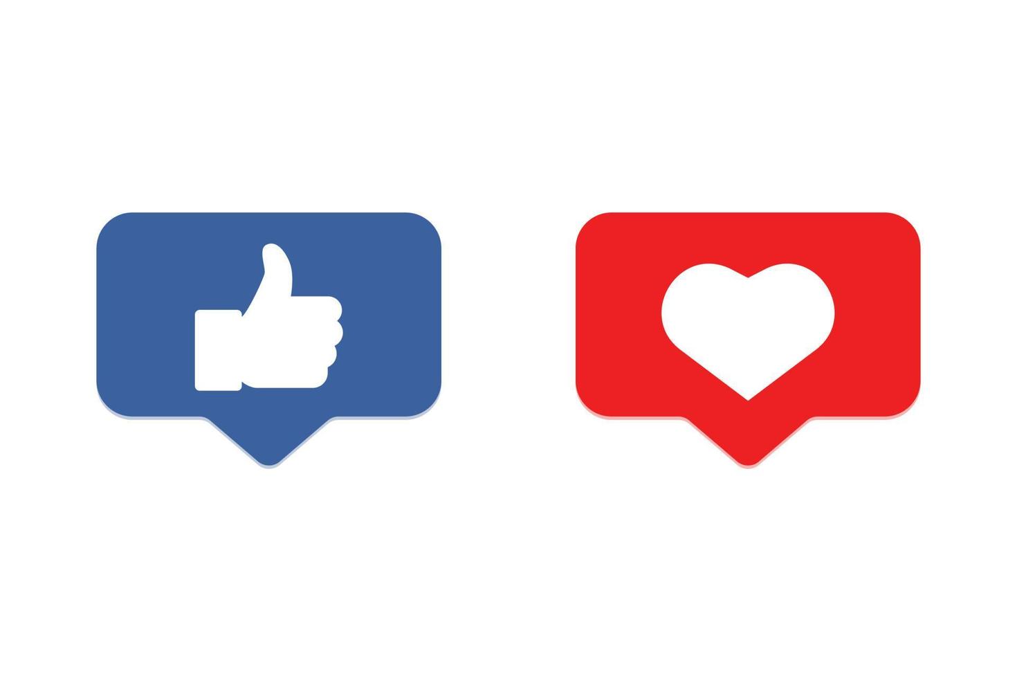 icono de pulgar y forma de corazón en el diseño de vectores de redes sociales