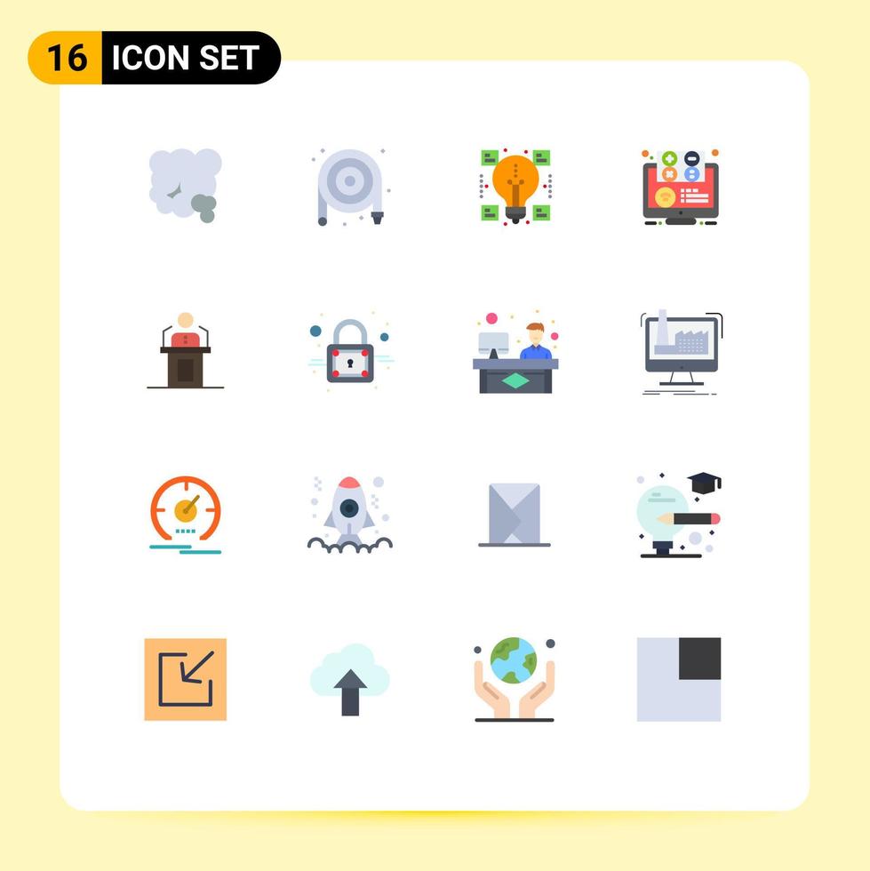 16 iconos creativos, signos y símbolos modernos de aprendizaje, aprendizaje, plomería, intercambio electrónico, paquete editable de elementos creativos de diseño de vectores. vector