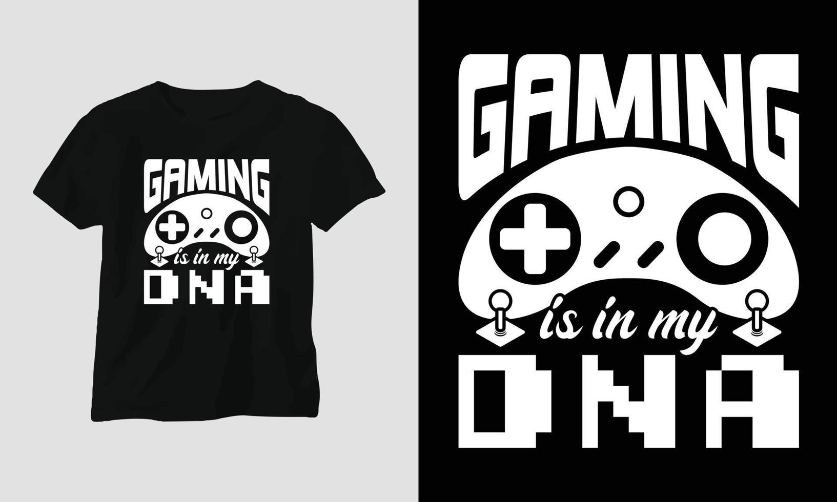 el juego está en mi ADN - diseño de ropa y camiseta svg de juego vector