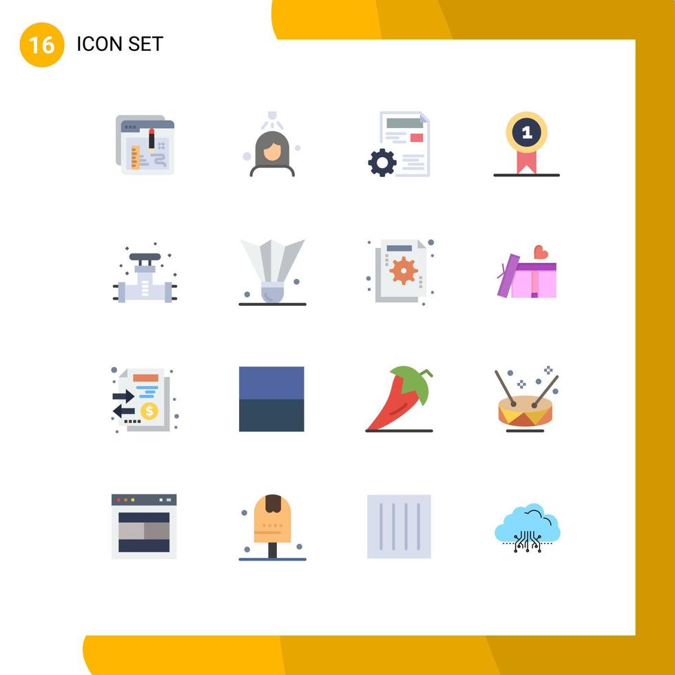 16 Creative Icons Modern Signs and Symbols of win award cleaning prize config Editable Pack of Creative Vector Design Elements