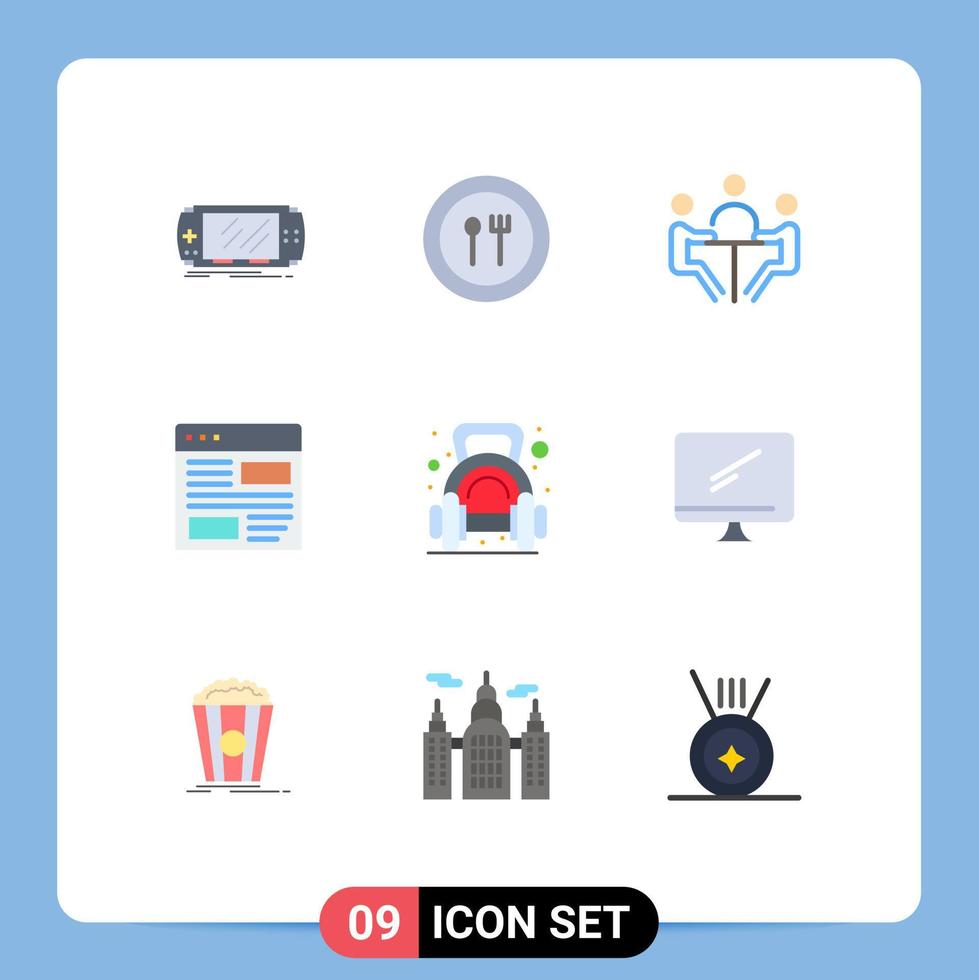 9 Universal Flat Colors Set for Web and Mobile Applications layout design plate application discussion Editable Vector Design Elements