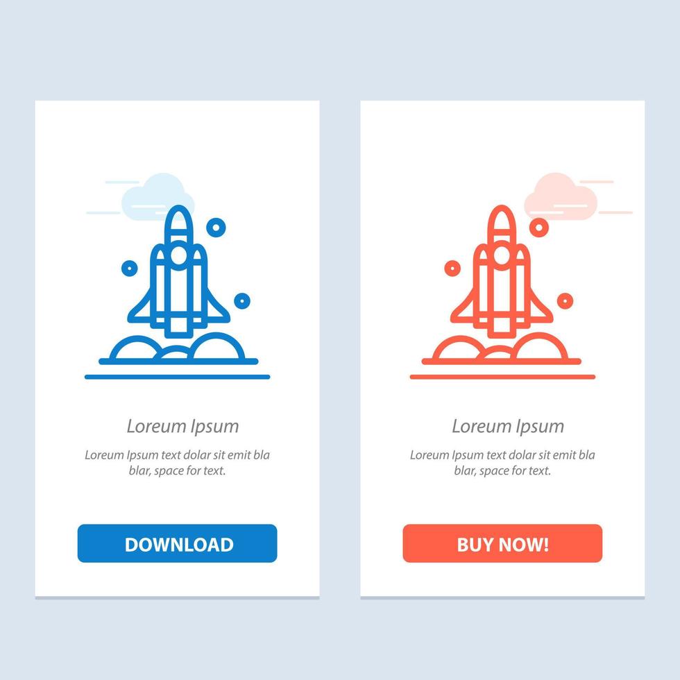 Launcher Rocket Spaceship Transport Usa  Blue and Red Download and Buy Now web Widget Card Template vector