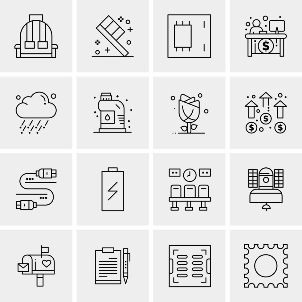 16 iconos universales de negocios vector ilustración de icono creativo para usar en proyectos relacionados con la web y dispositivos móviles