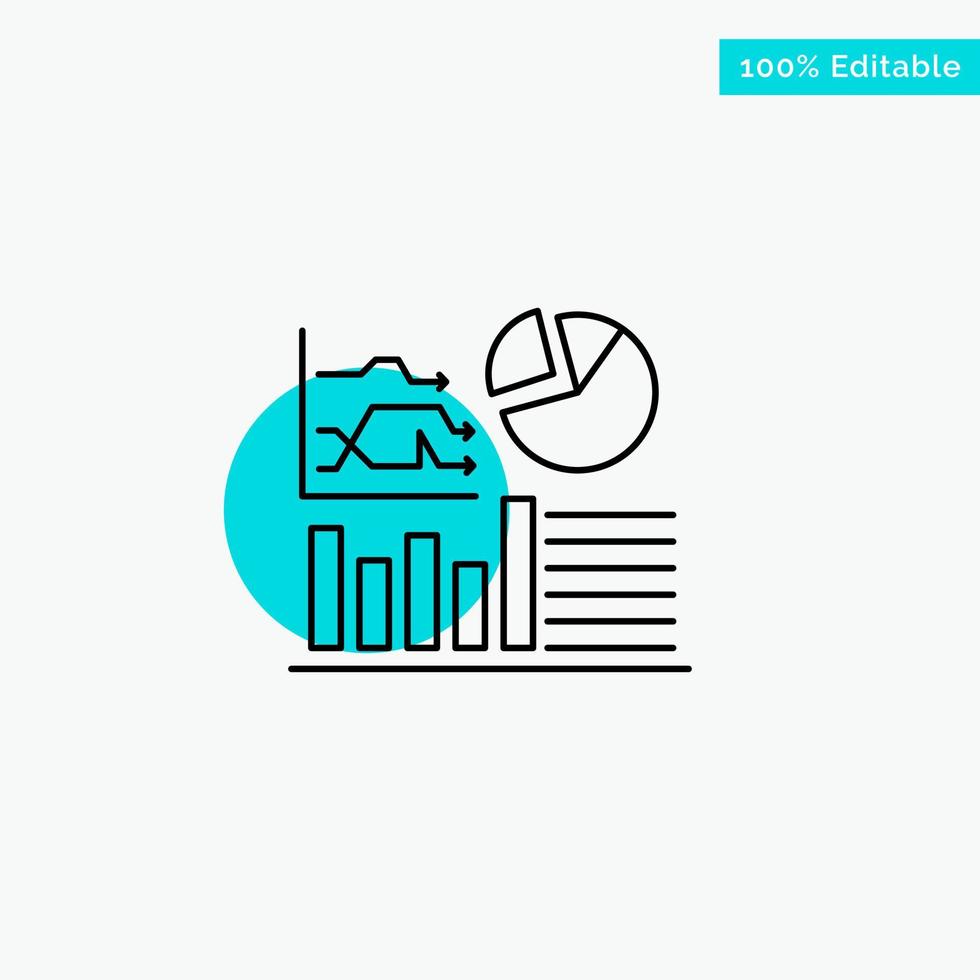 Graph Success Flowchart Business turquoise highlight circle point Vector icon