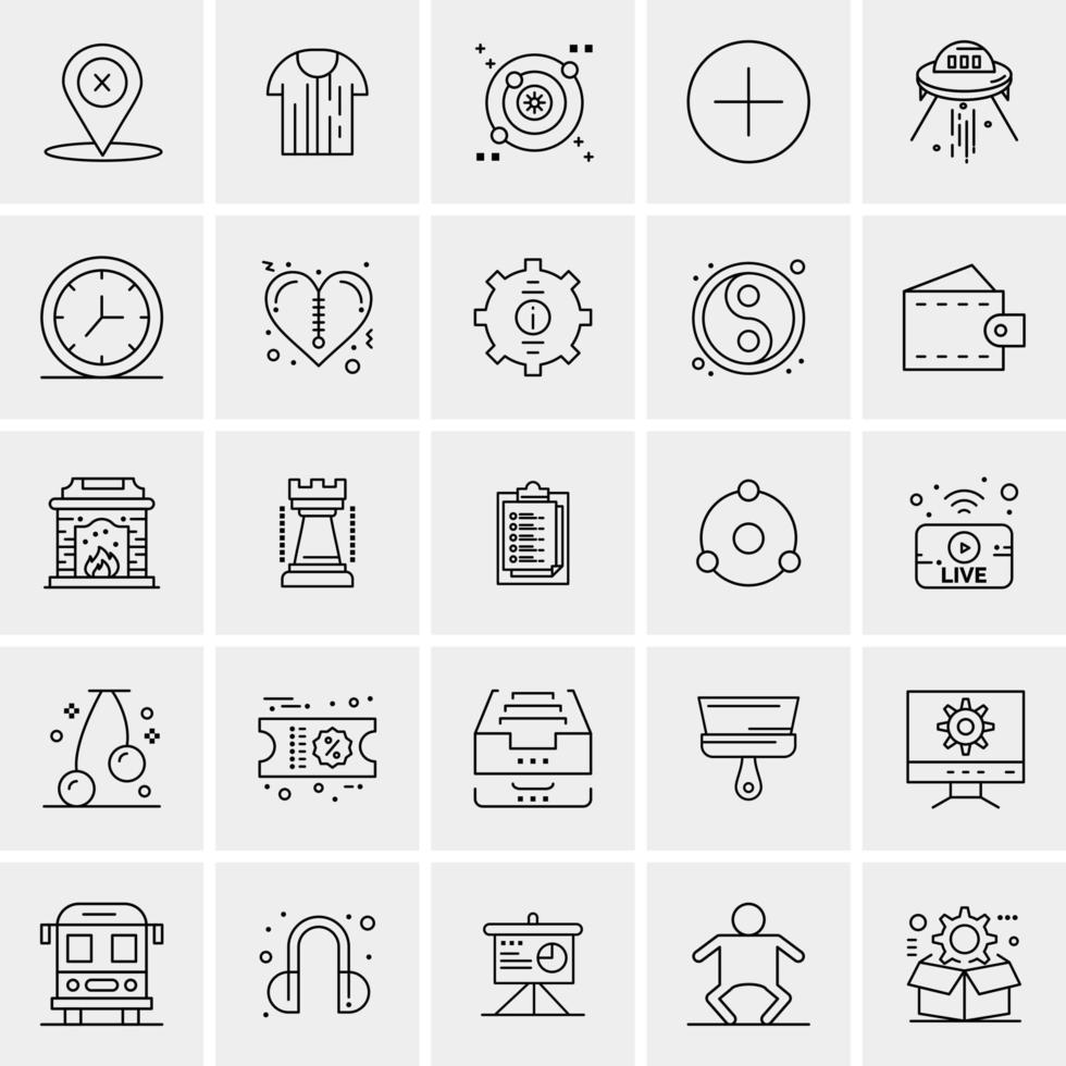 25 iconos de negocios universales vector ilustración de icono creativo para usar en proyectos relacionados con la web y dispositivos móviles