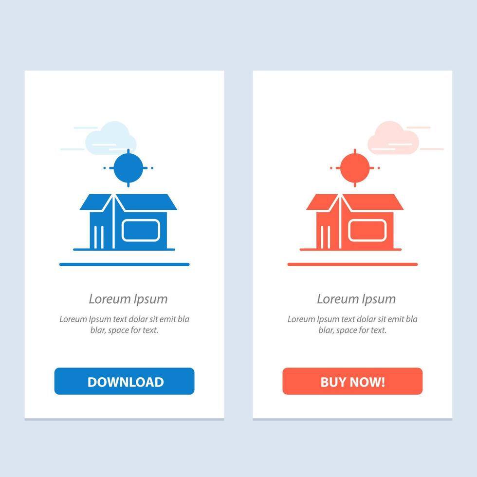 Open Product Box Open Box Product  Blue and Red Download and Buy Now web Widget Card Template vector