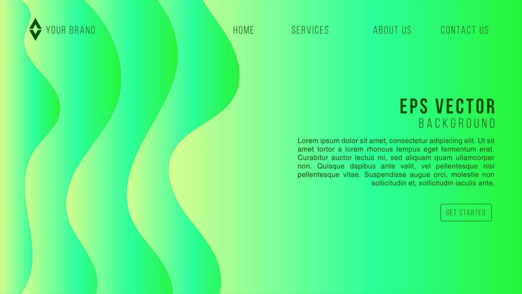 Green Papercut Web Design Abstract Background EPS 10 Vector For Website, Landing Page, Home Page, Web Page