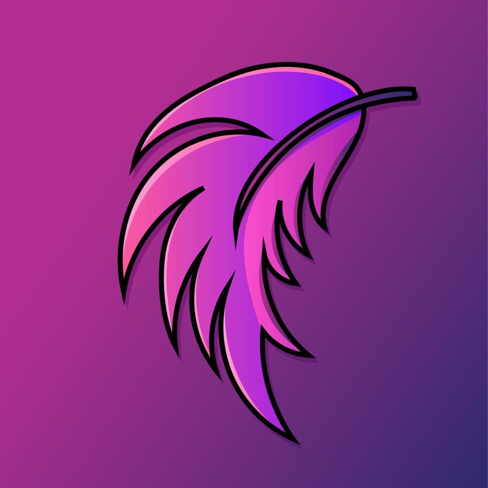 Purple Violet Gradient Leaves Isolated EPS Vector Leaf