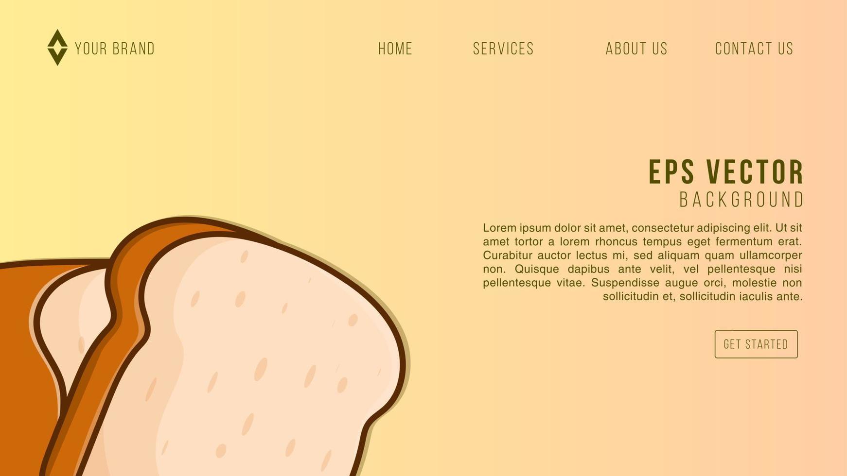Bread Bakery Web Design Abstract Background EPS 10 Vector For Website, Landing Page, Home Page, Web Page