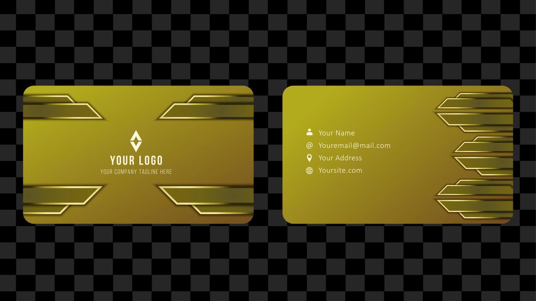 Yellow Name Card and Business Card Template Design Abstract Background EPS 10 Vector