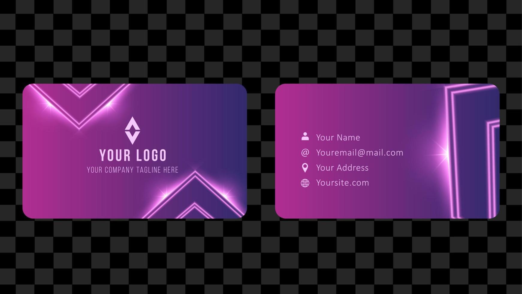 Purple Name Card and Business Card Template Design Abstract Background EPS 10 Vector