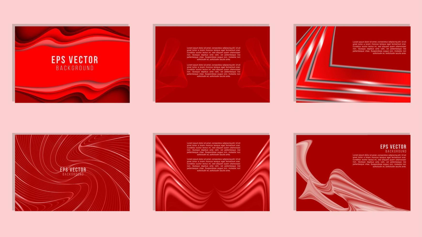 conjunto de plantillas de presentación de diseño rojo fondo abstracto para powerpoint, folleto, web, perfil de empresa, marca, banner vector