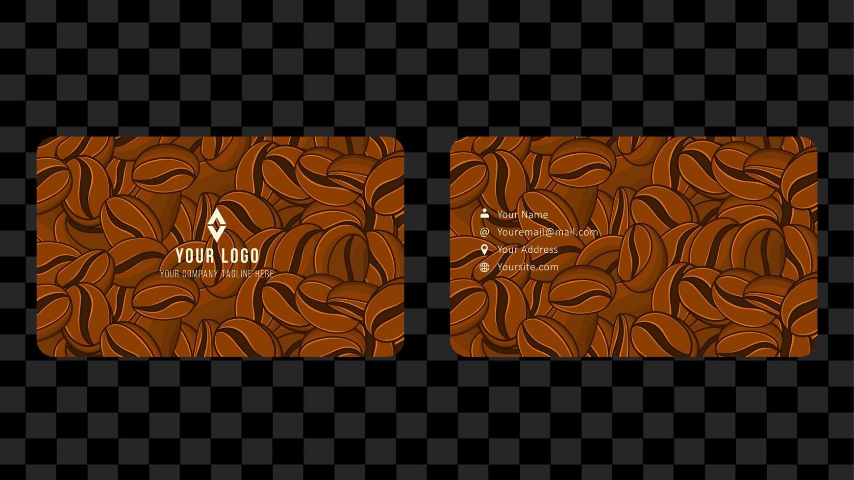 Brown Coffee Bean Name Card and Business Card Template Design Abstract Background EPS 10 Vector