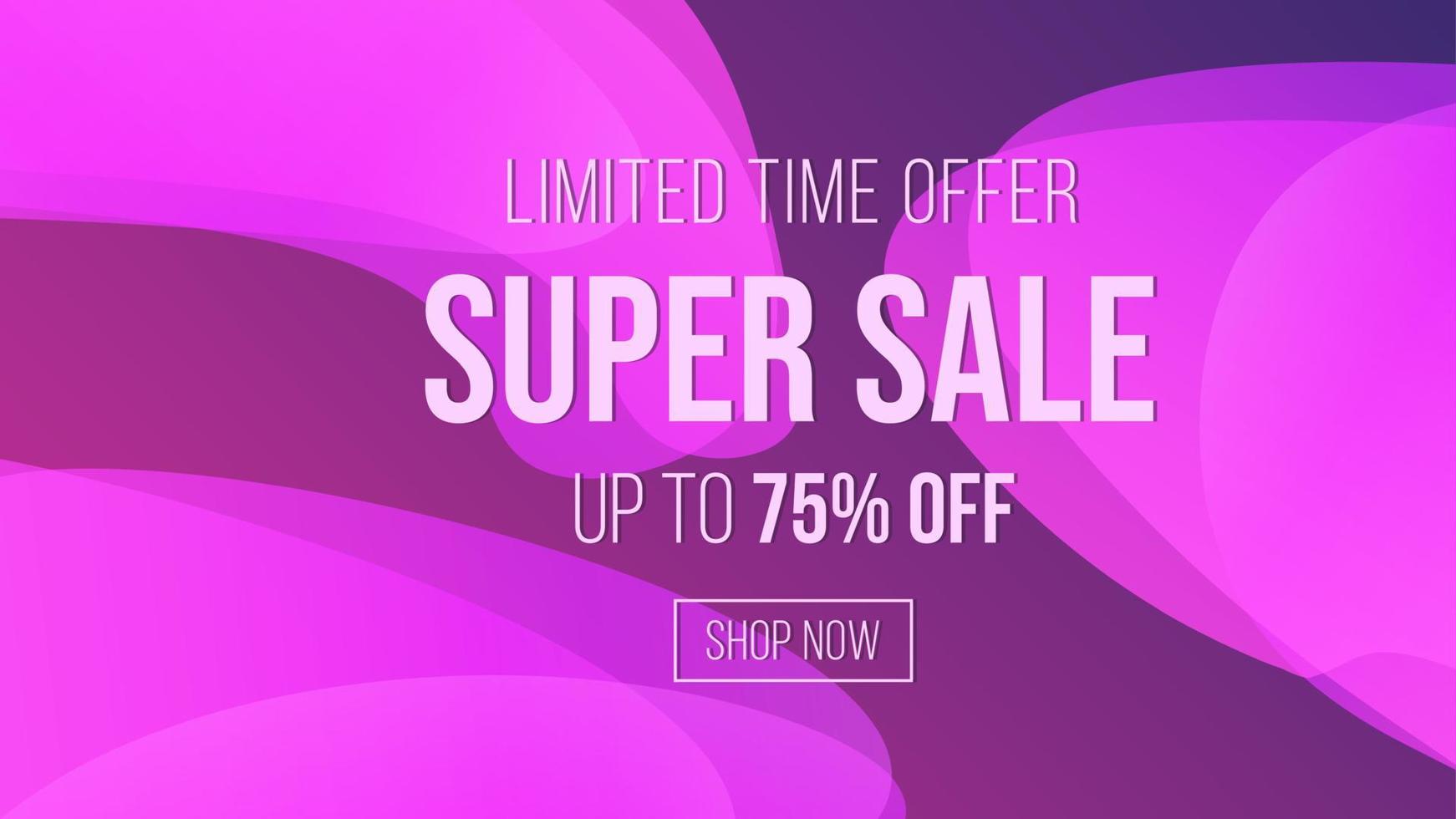 Purple Super Sale Discount Banner Shape Background Abstract EPS Vector