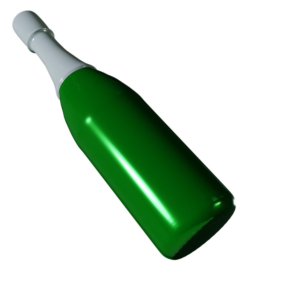 Render 3D de botella de champán aislado png