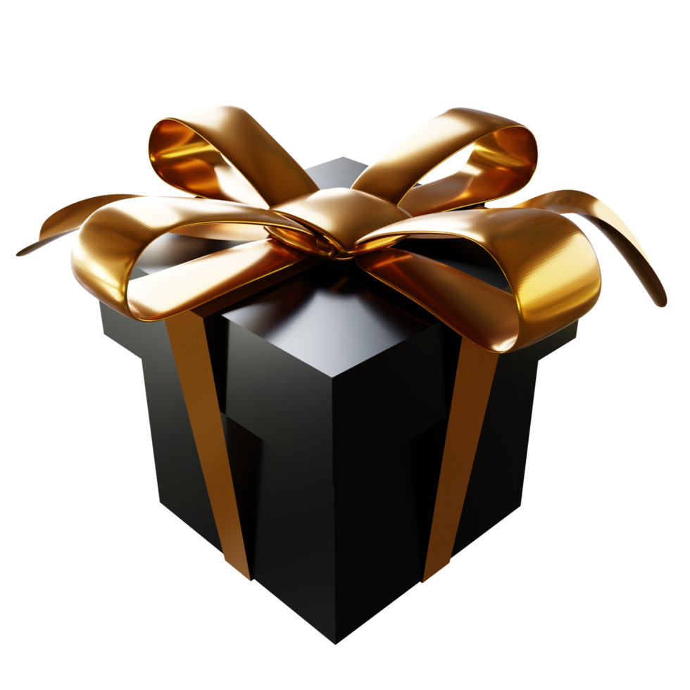 caja de regalo con cinta dorada png