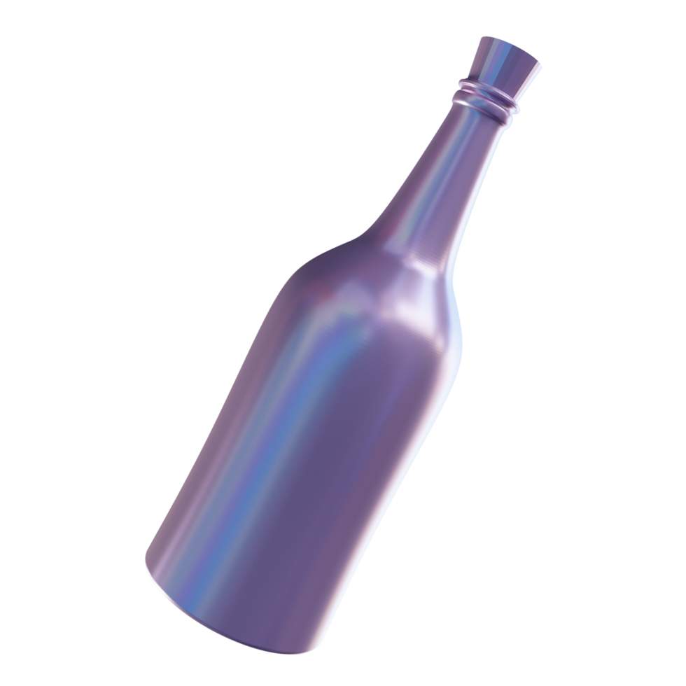 Rendu 3D de bouteille de champagne isolé png