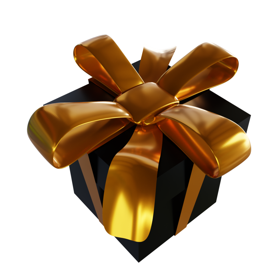 caja de regalo con cinta dorada png