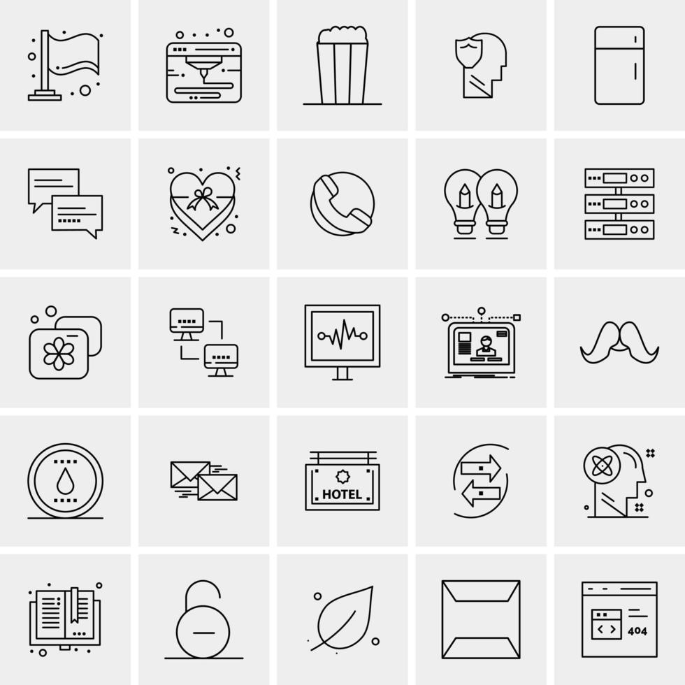 25 iconos de negocios universales vector ilustración de icono creativo para usar en proyectos relacionados con la web y dispositivos móviles