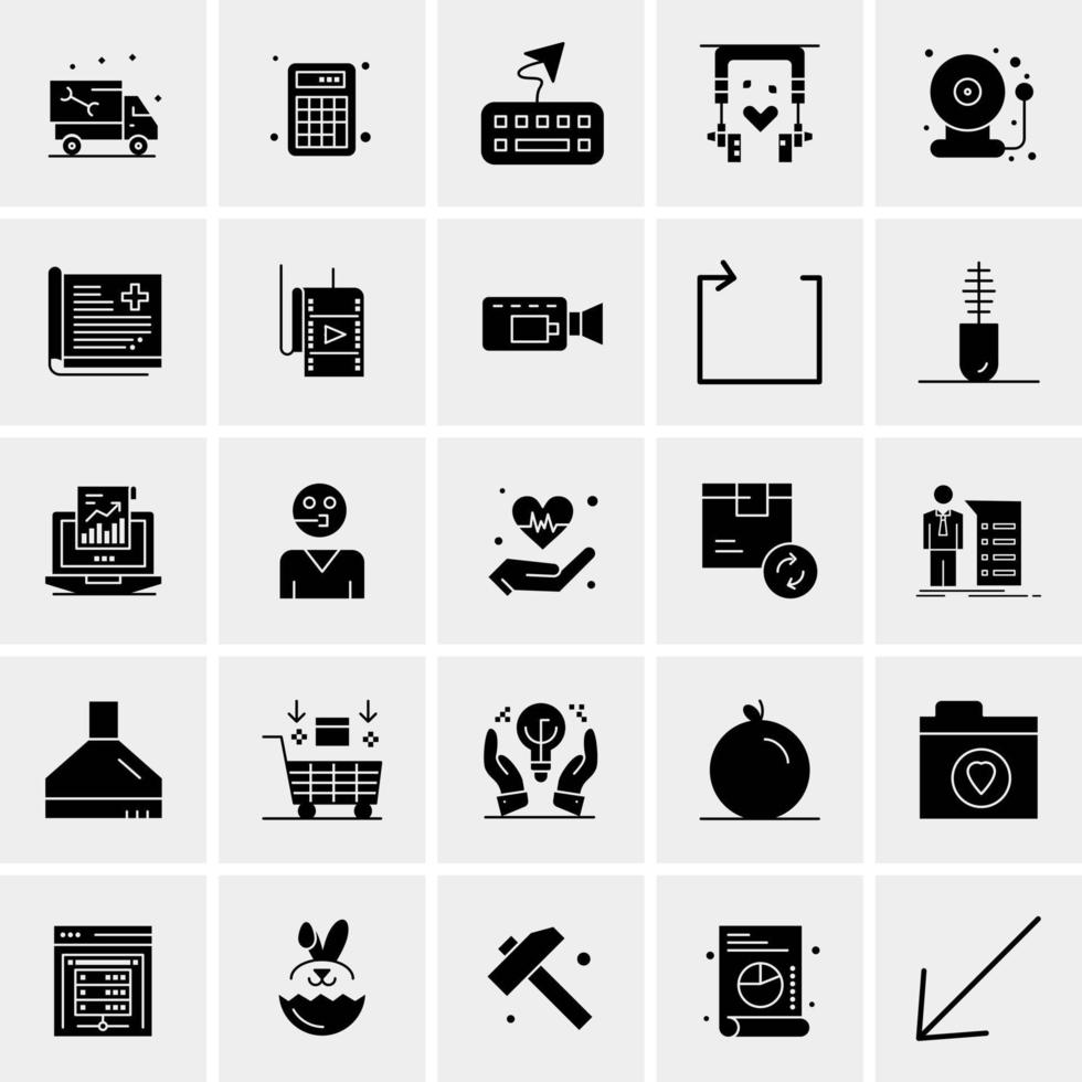 25 iconos de negocios universales vector ilustración de icono creativo para usar en proyectos relacionados con la web y dispositivos móviles