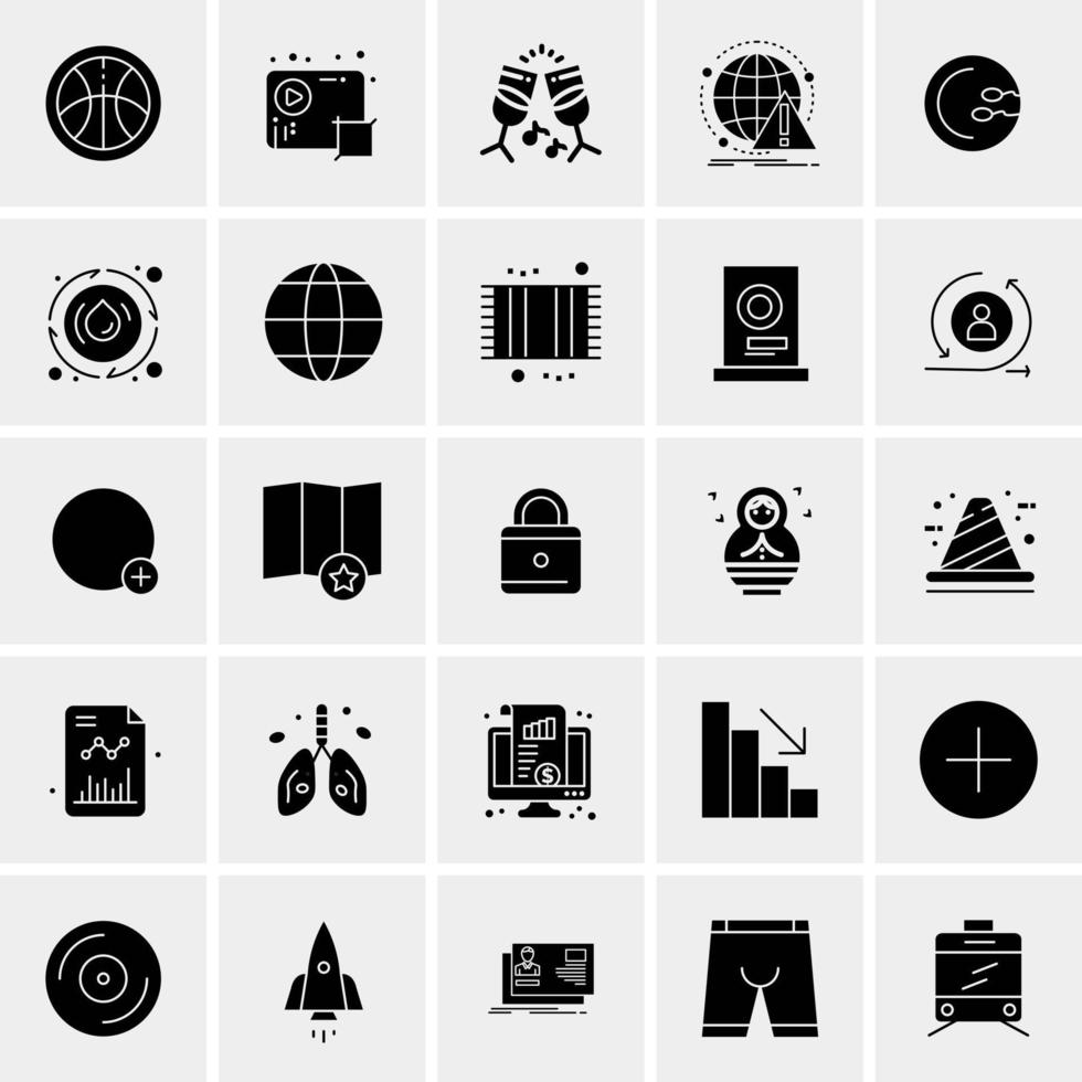 25 iconos de negocios universales vector ilustración de icono creativo para usar en proyectos relacionados con la web y dispositivos móviles