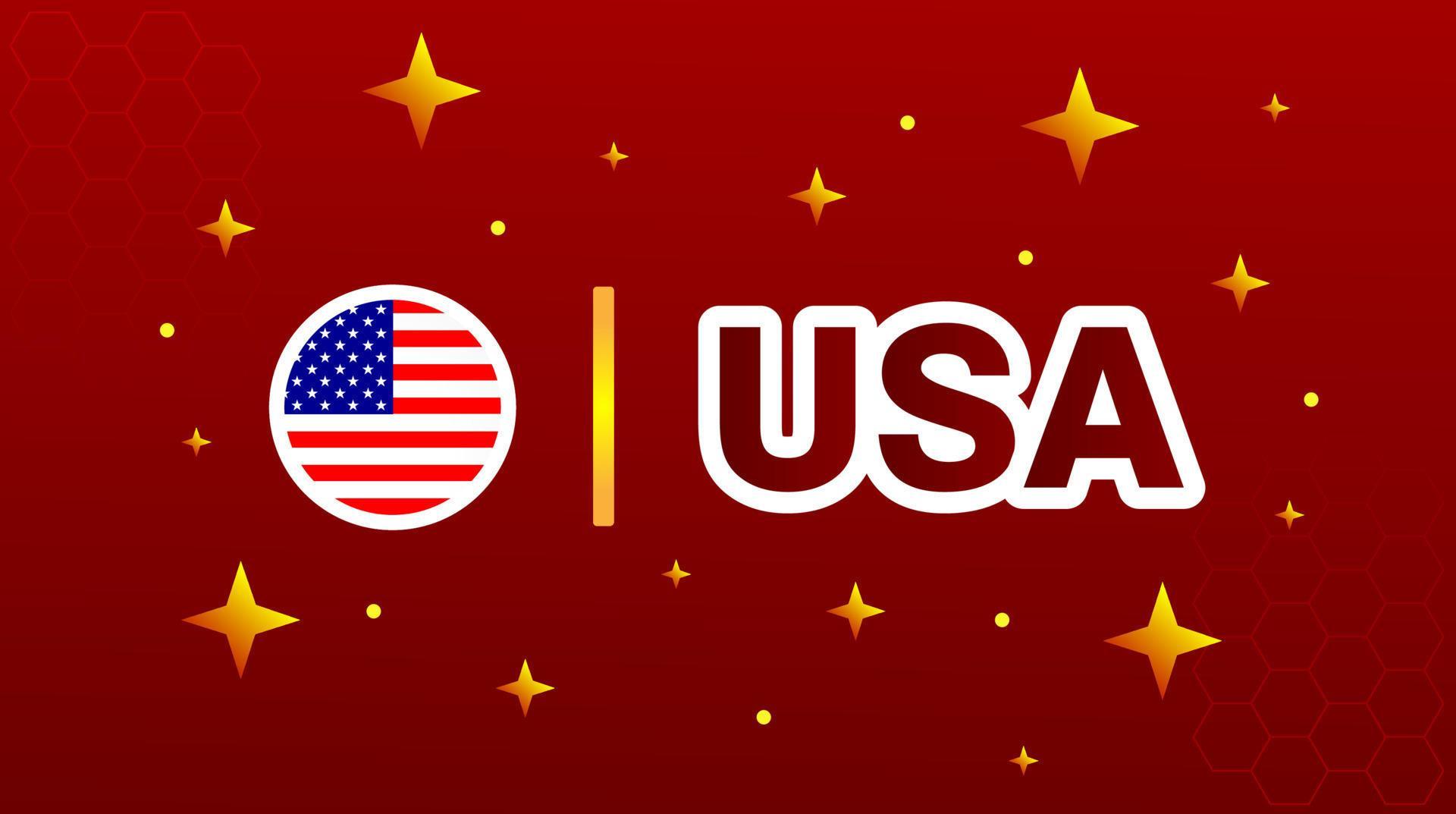 American flag with stars on red maroon background. 15119047 Vector Art