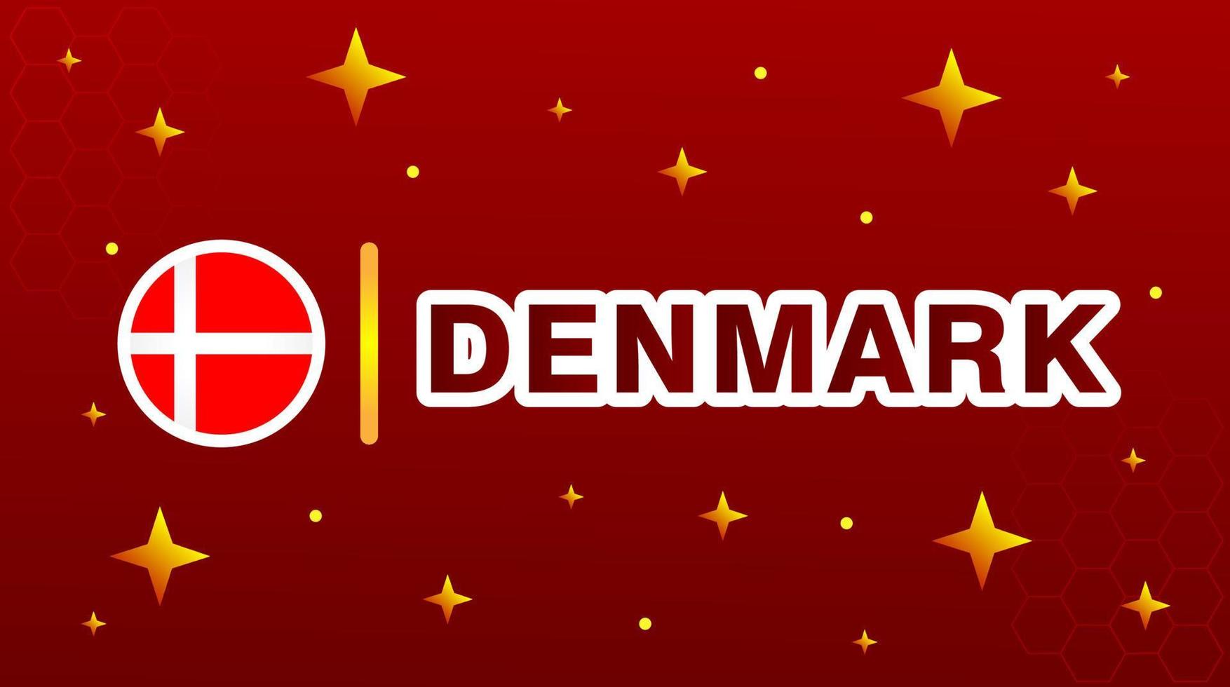 Denmark flag with stars on red maroon background. vector