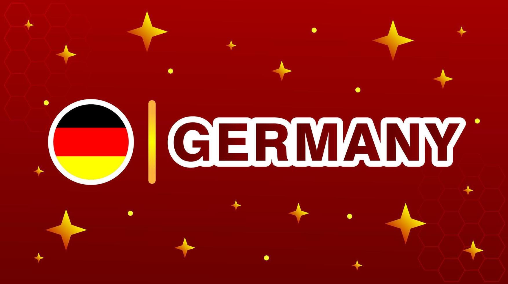 bandera de alemania con estrellas sobre fondo marrón rojo. vector