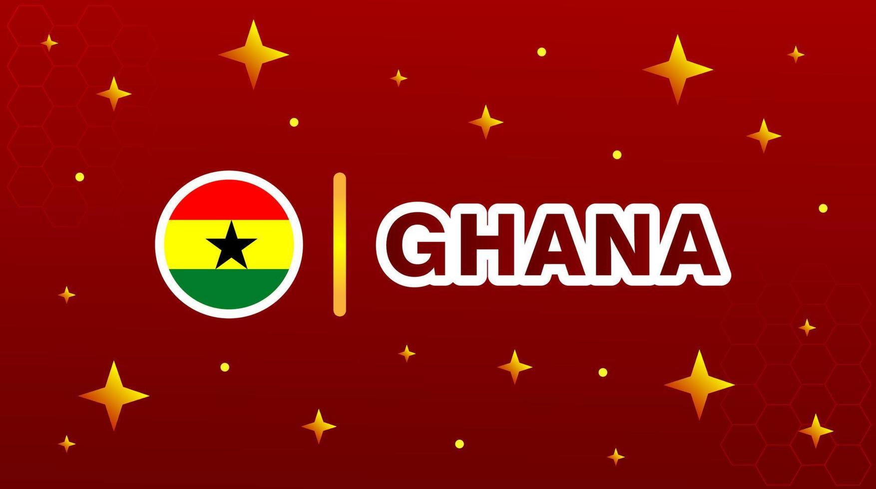 Bandera de Ghana con estrellas sobre fondo marrón rojo. vector