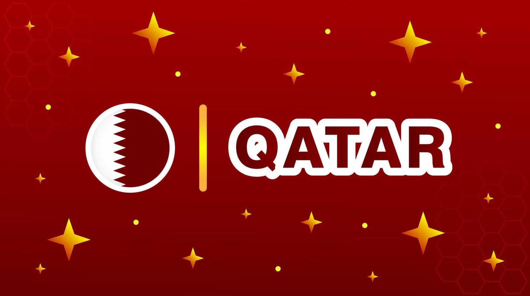 Bandera de qatar con estrellas sobre fondo granate rojo. vector