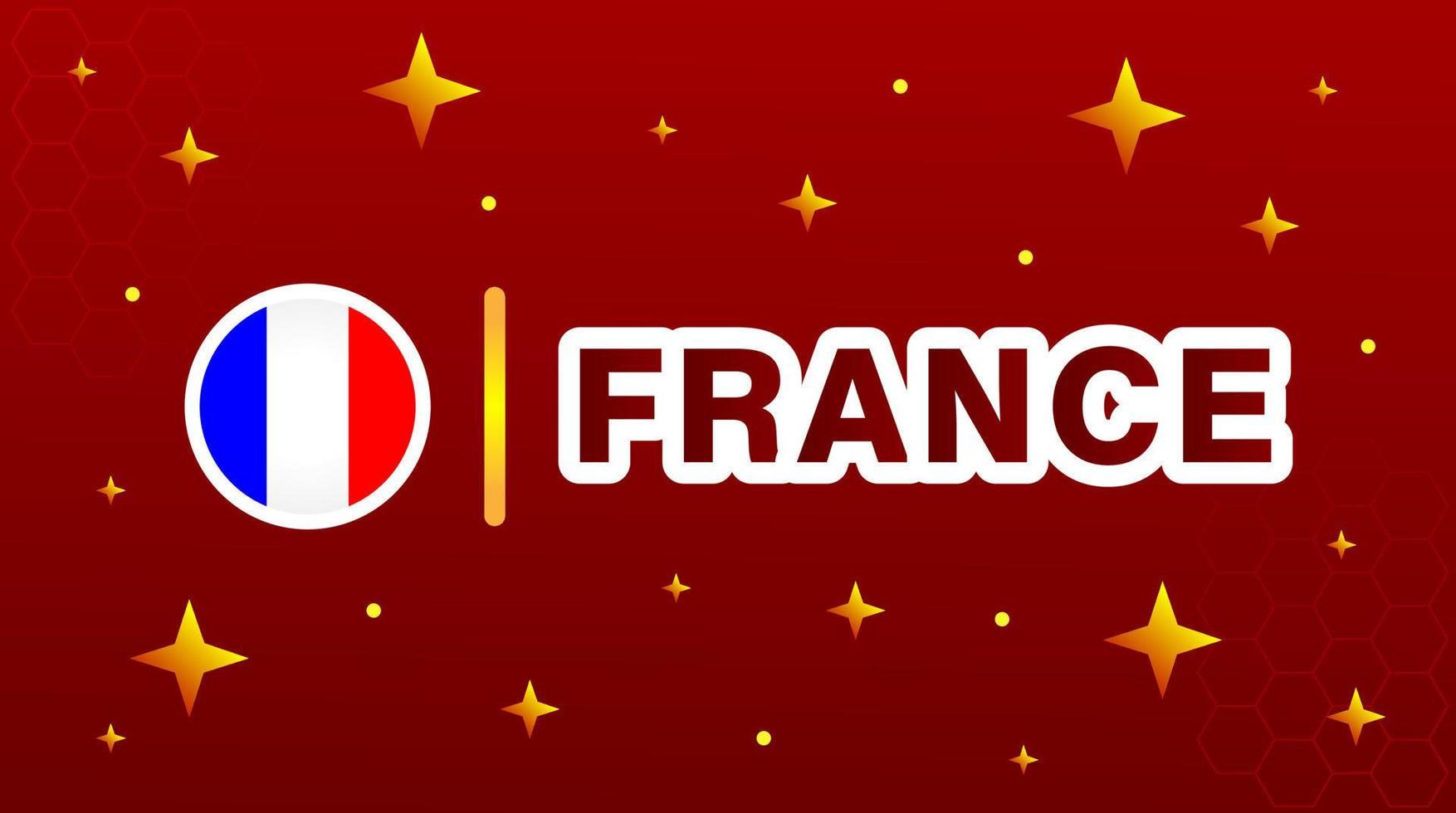 France flag with stars on red maroon background. vector