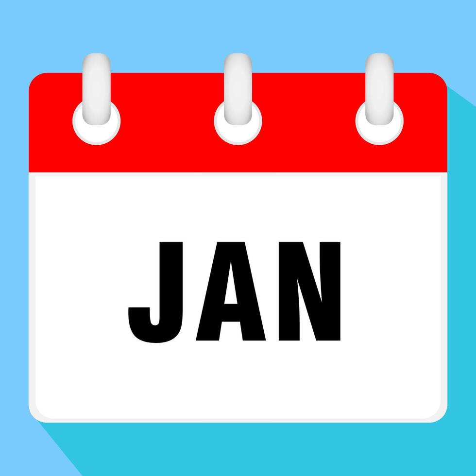 Calendar icon for January. Vector illustration.