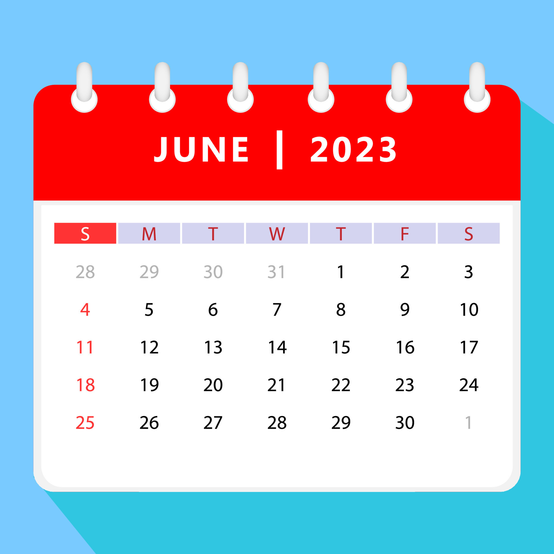 June 2023 calendar template vector design 15119079 vector art at vecteezy