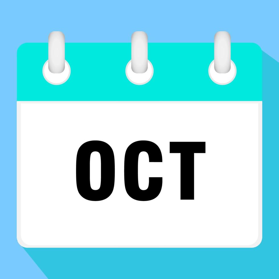 Calendar icon for October. Vector illustration.