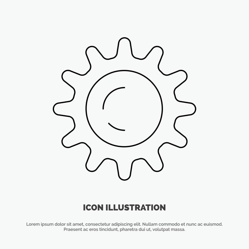 Sun Day Light Line Icon Vector