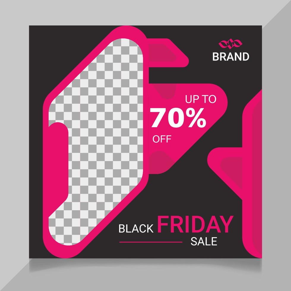 Black friday sale social media post design vector