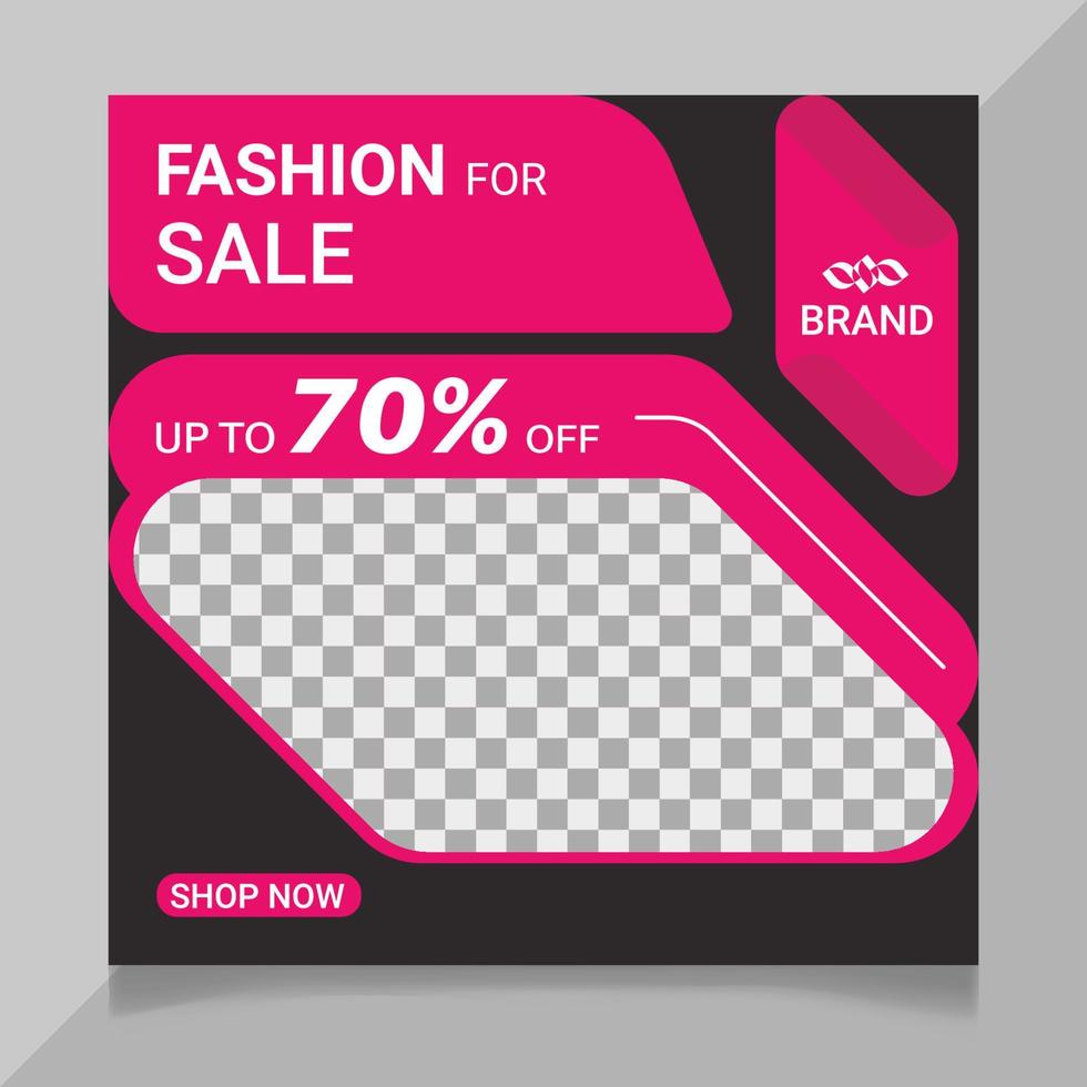 Fashion sale social media post design vector