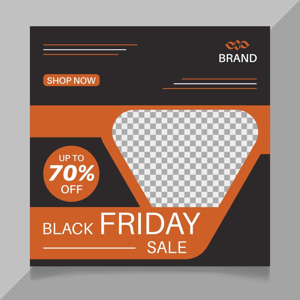 Black friday sale social media post design vector