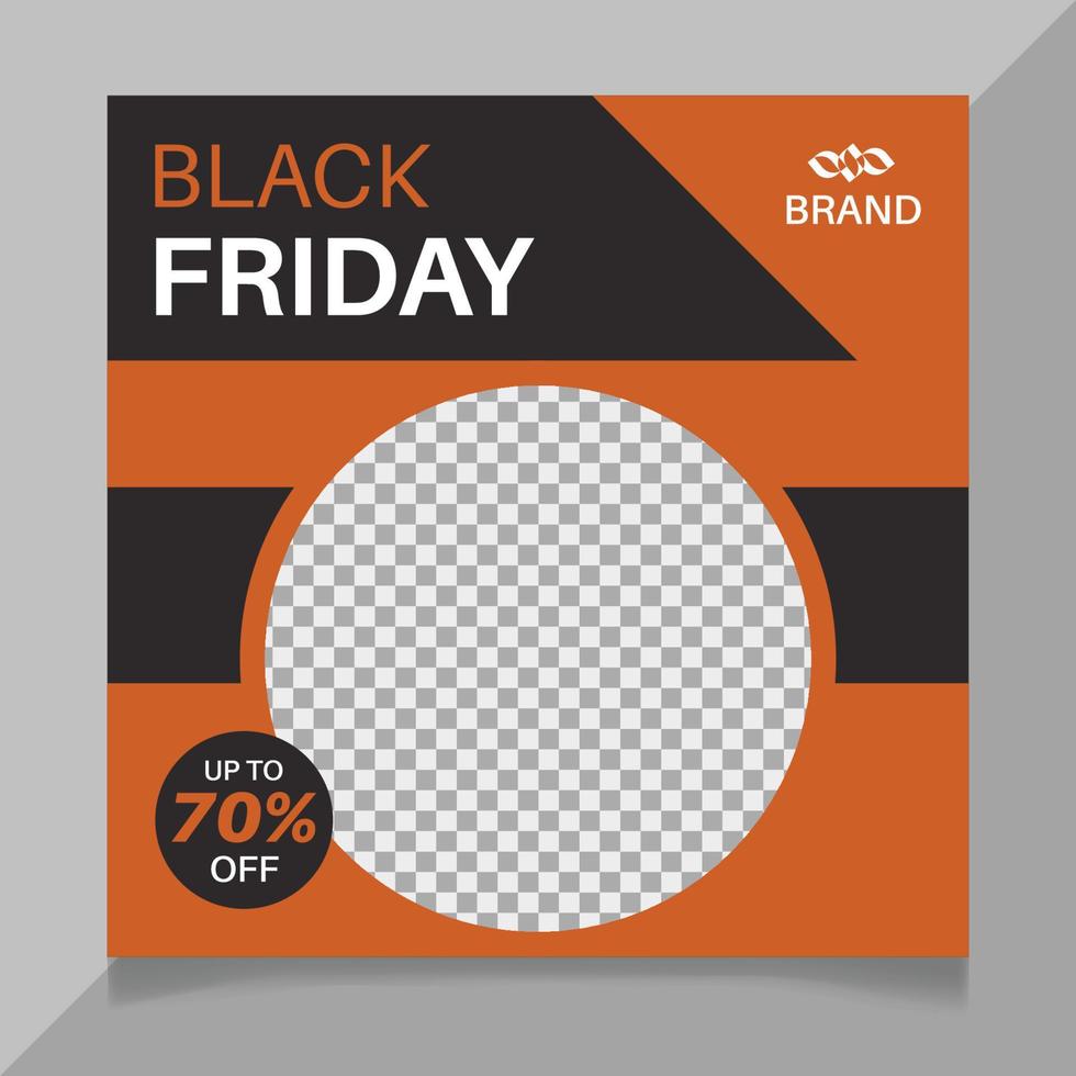 Black friday sale social media post design vector