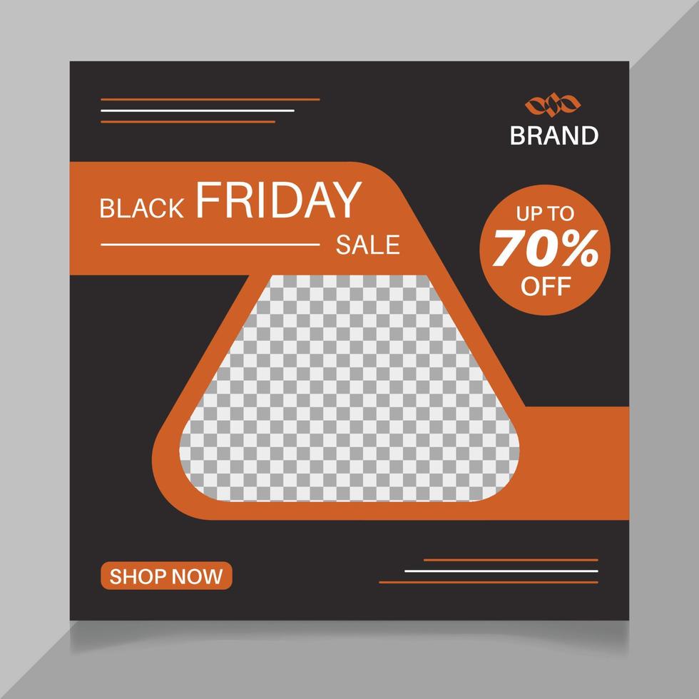 Black friday sale social media post design vector