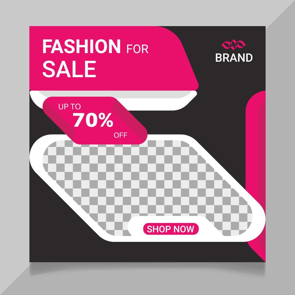 Fashion sale social media post design vector