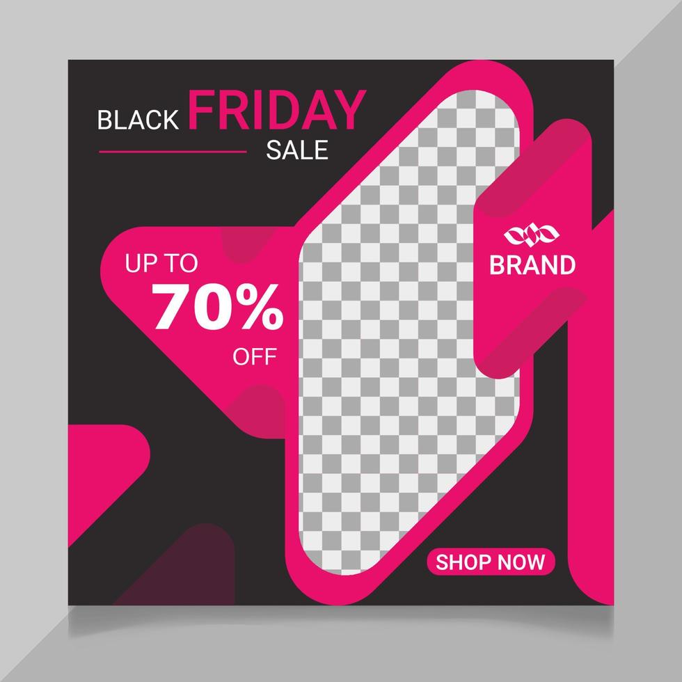 Black friday sale social media post design vector
