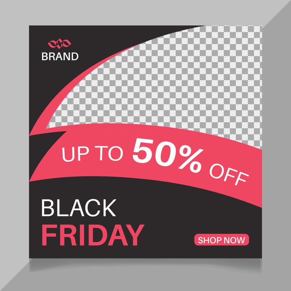 Black friday sale social media post design vector